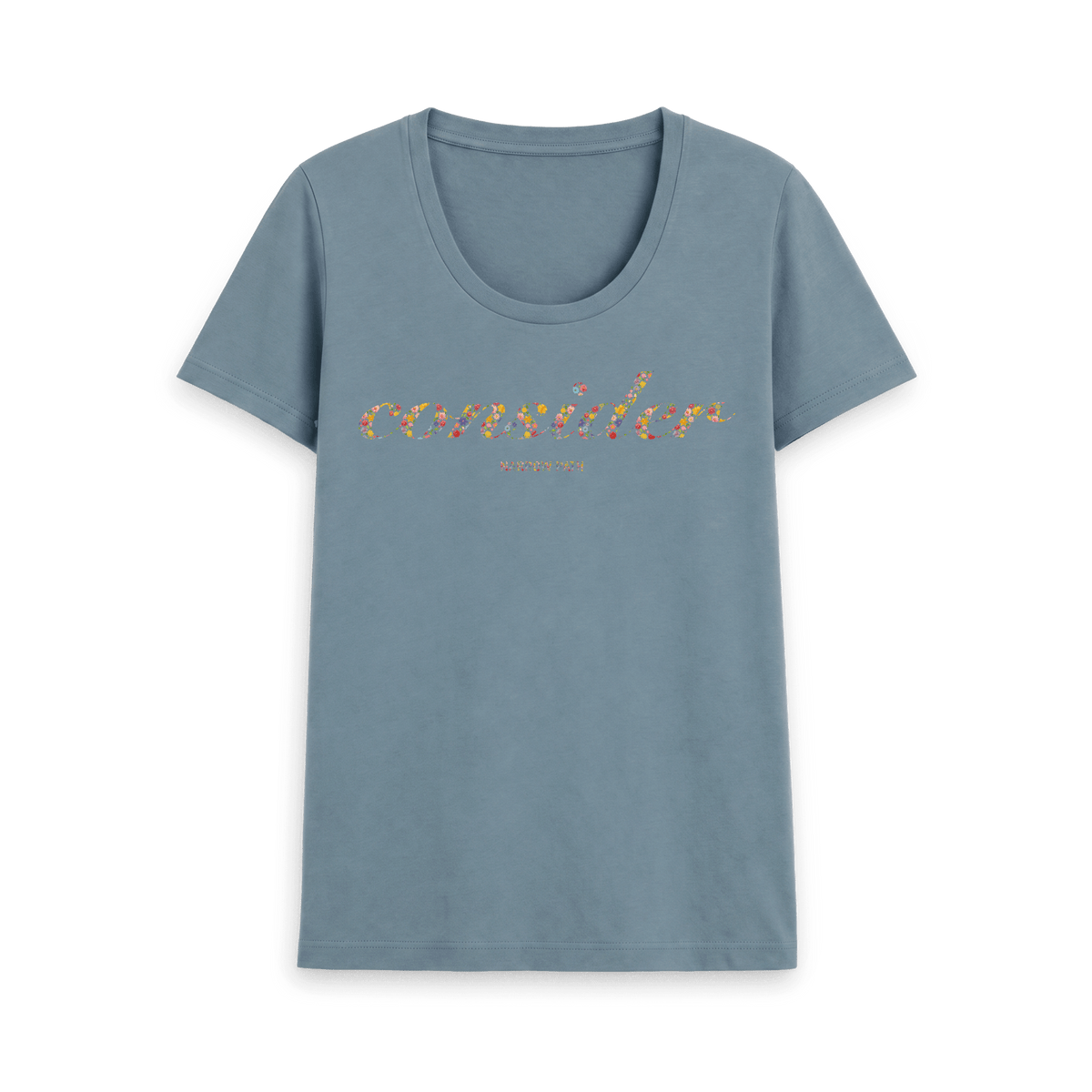 Stone Blue Printed T-shirt Front