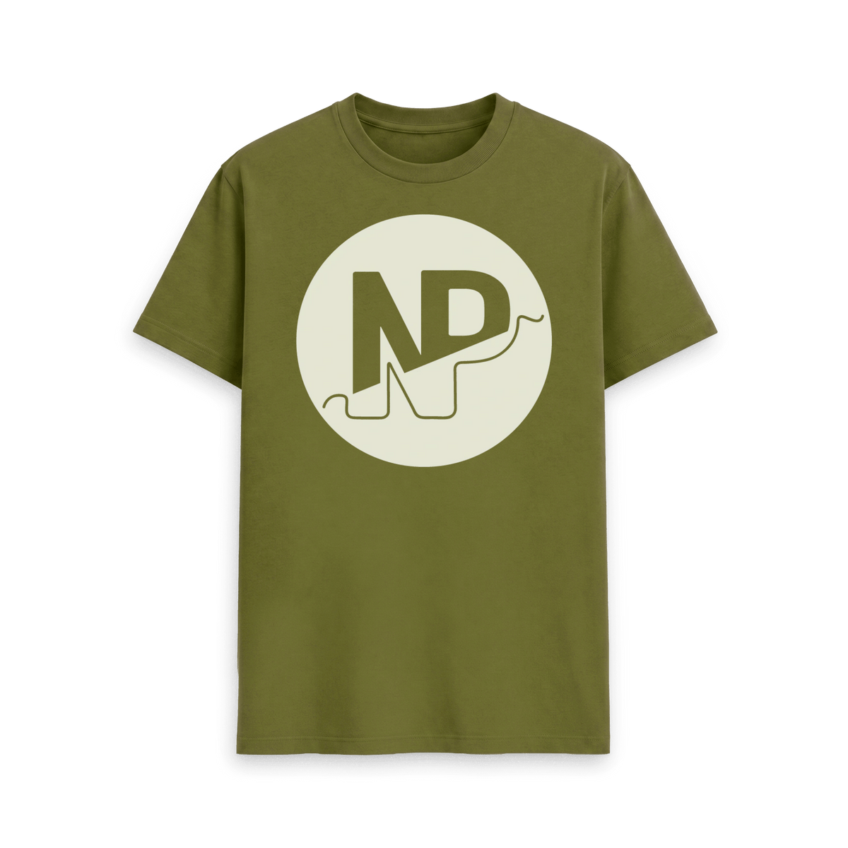 Moss Green Printed T-shirt Front