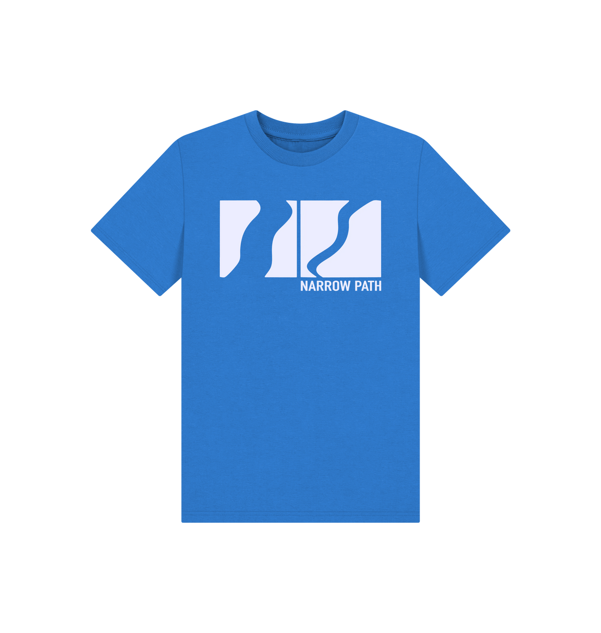 Bright Blue Printed Kids T-Shirt Front