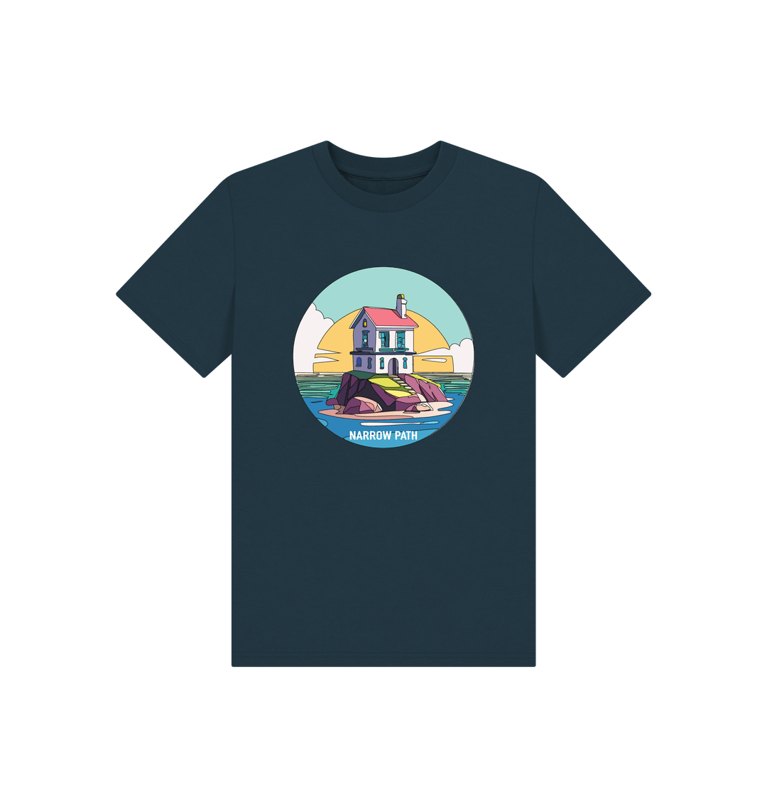 Denim Blue Printed Kids T-Shirt