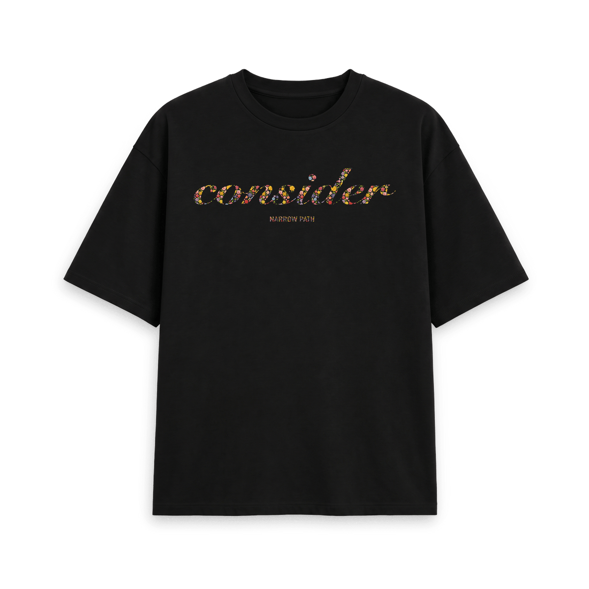 Black Printed T-shirt Front