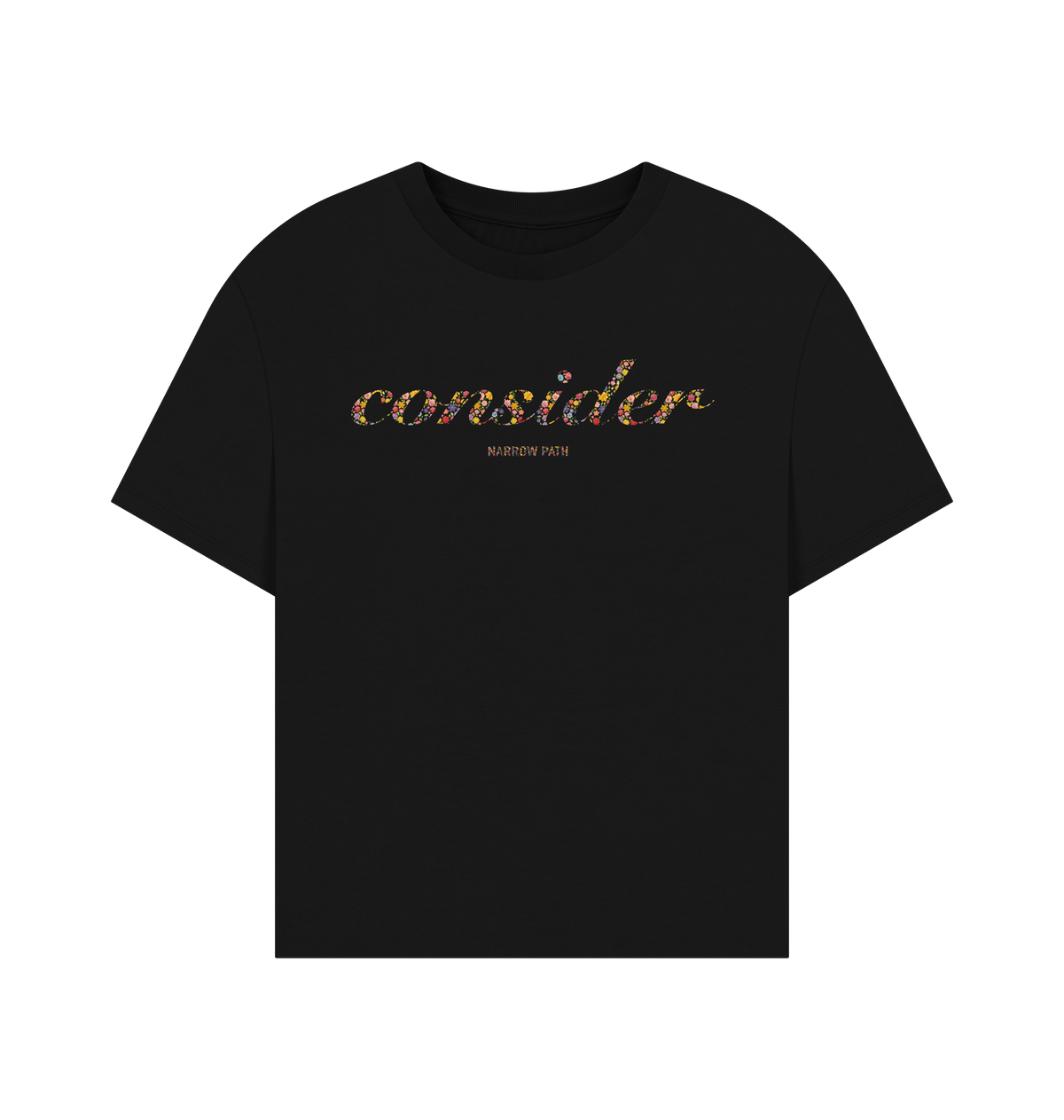 Black Printed T-shirt Front