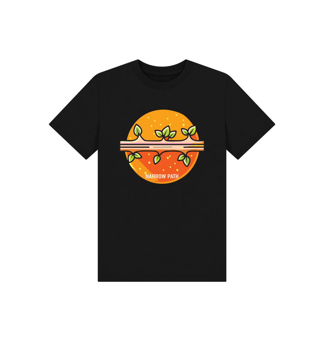 Black Printed Kids T-Shirt