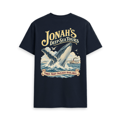 Navy Blue Printed T-shirt Back