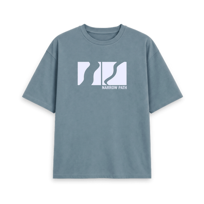 Stone Blue Printed T-shirt Front