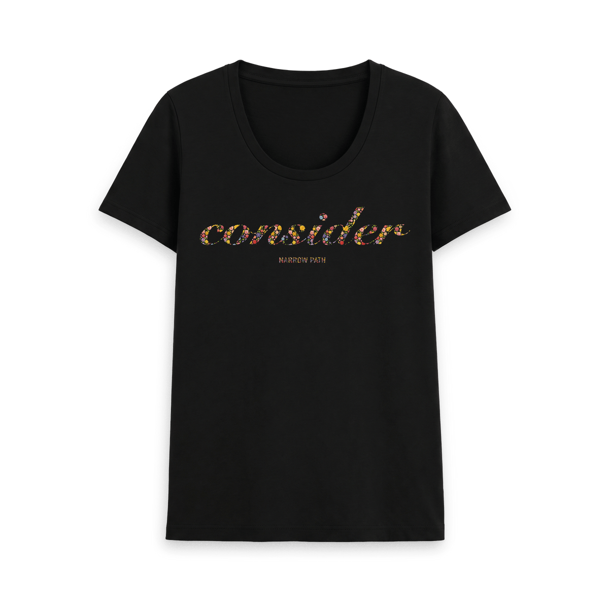 Black Printed T-shirt Front