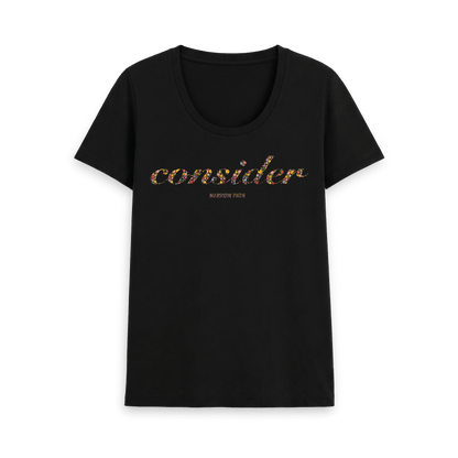 Black Printed T-shirt Front