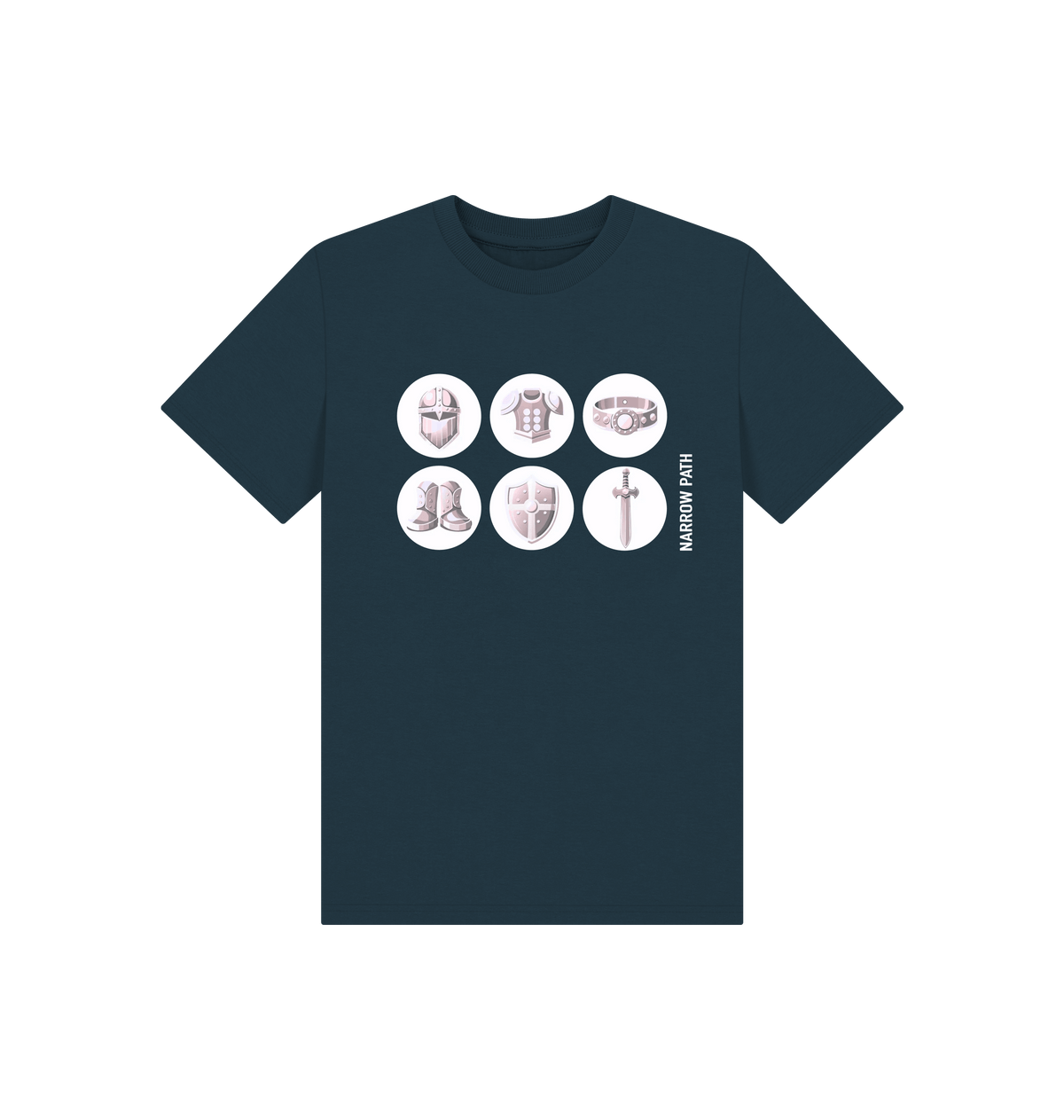 Denim Blue Printed Kids T-Shirt Front