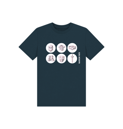 Denim Blue Printed Kids T-Shirt Front