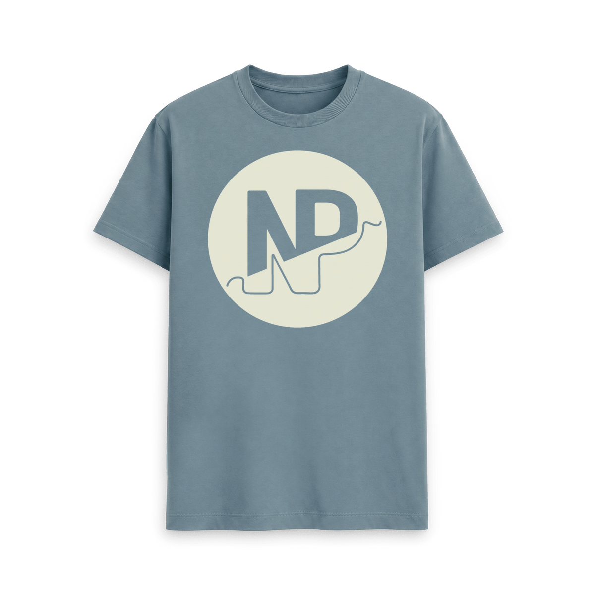 Stone Blue Printed T-shirt Front