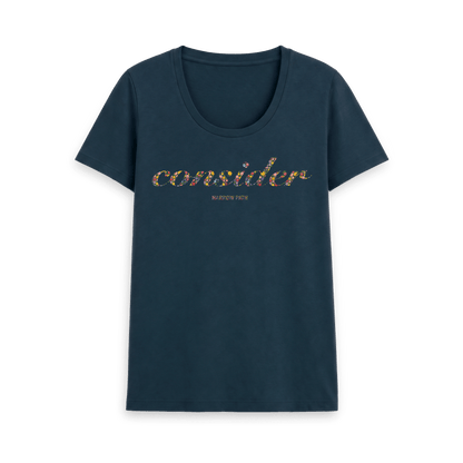 Denim Blue Printed T-shirt Front