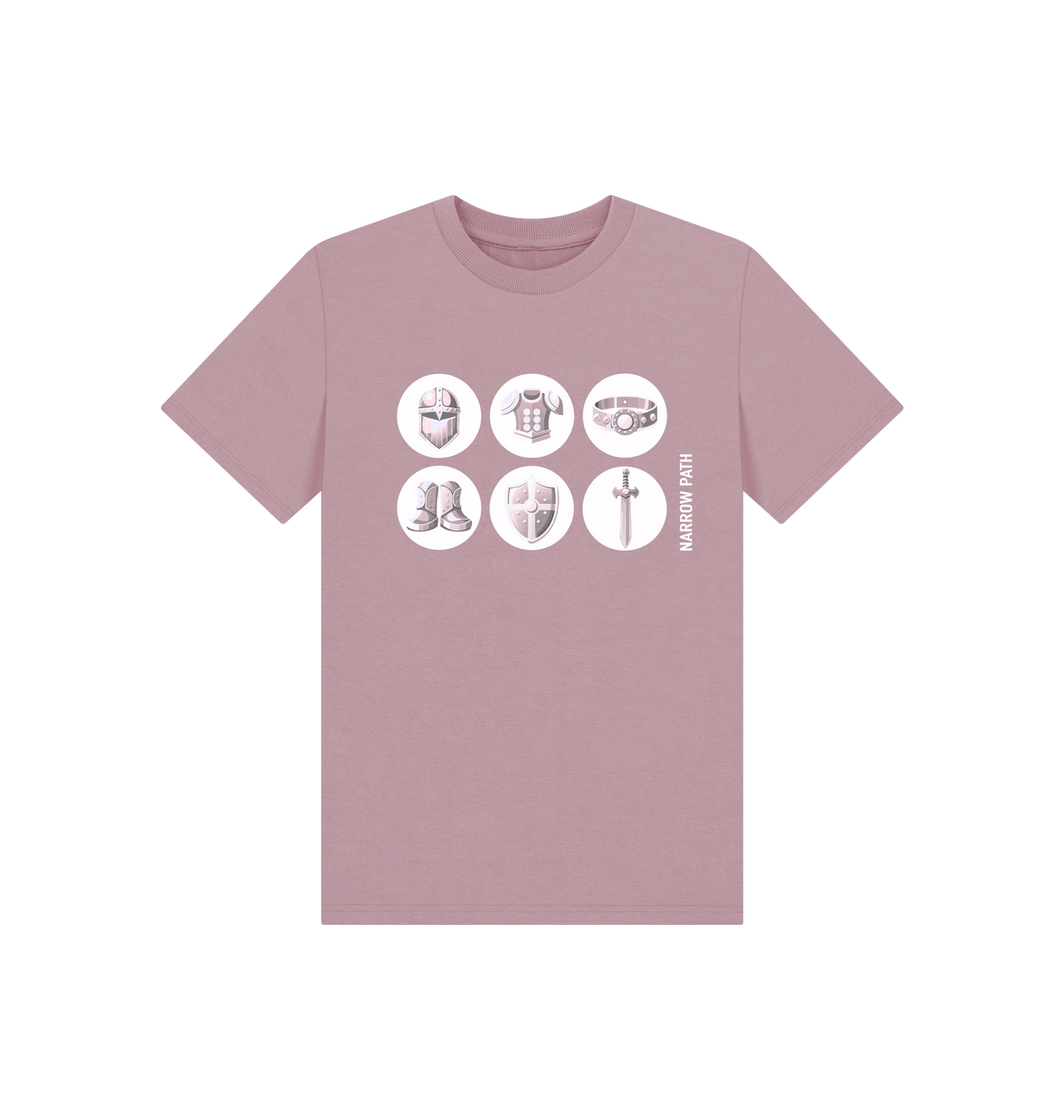 Mauve Printed Kids T-Shirt Front