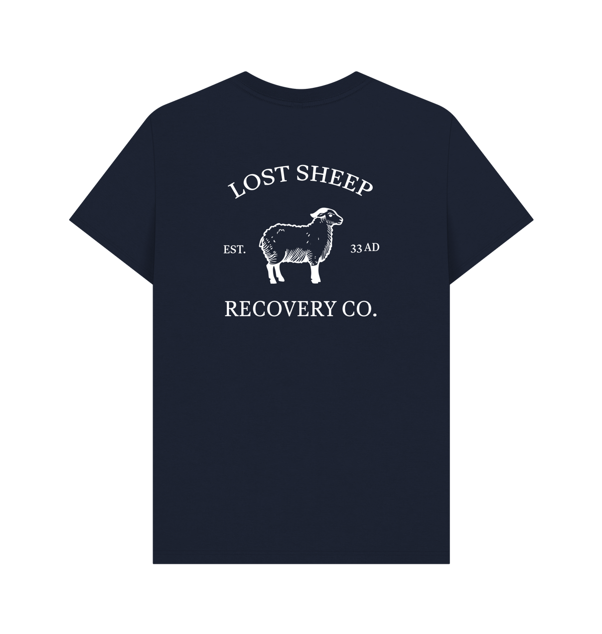 Navy Blue Printed T-shirt Back