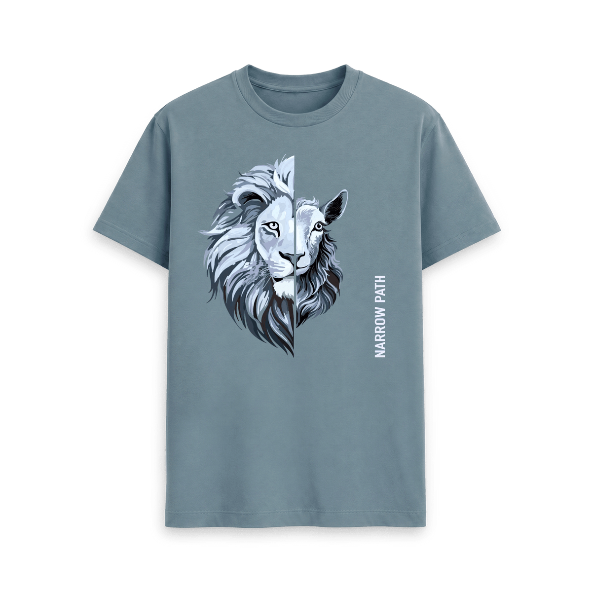 Stone Blue Printed T-shirt Front