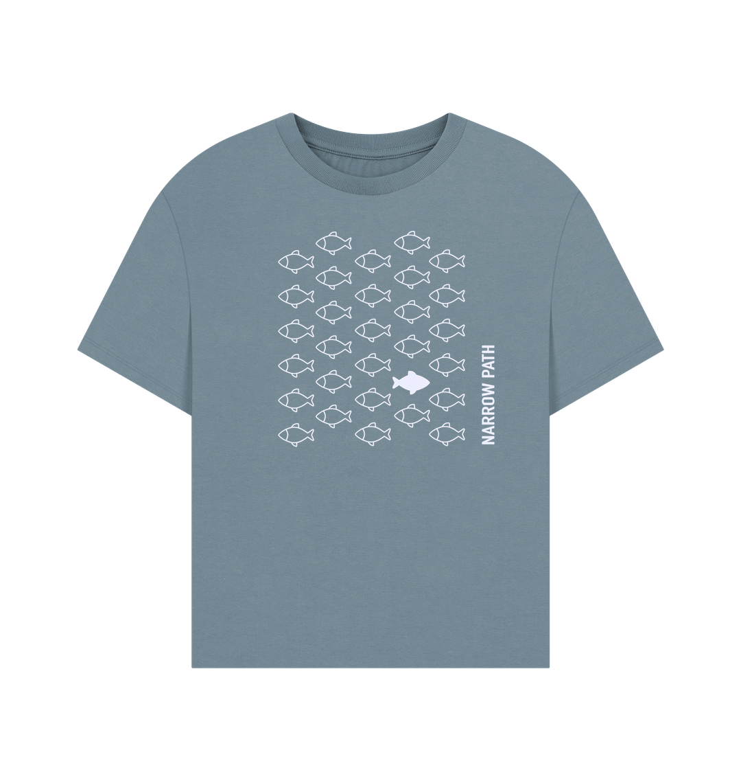 Stone Blue Printed T-shirt Front