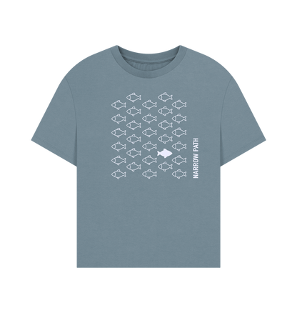 Stone Blue Printed T-shirt Front