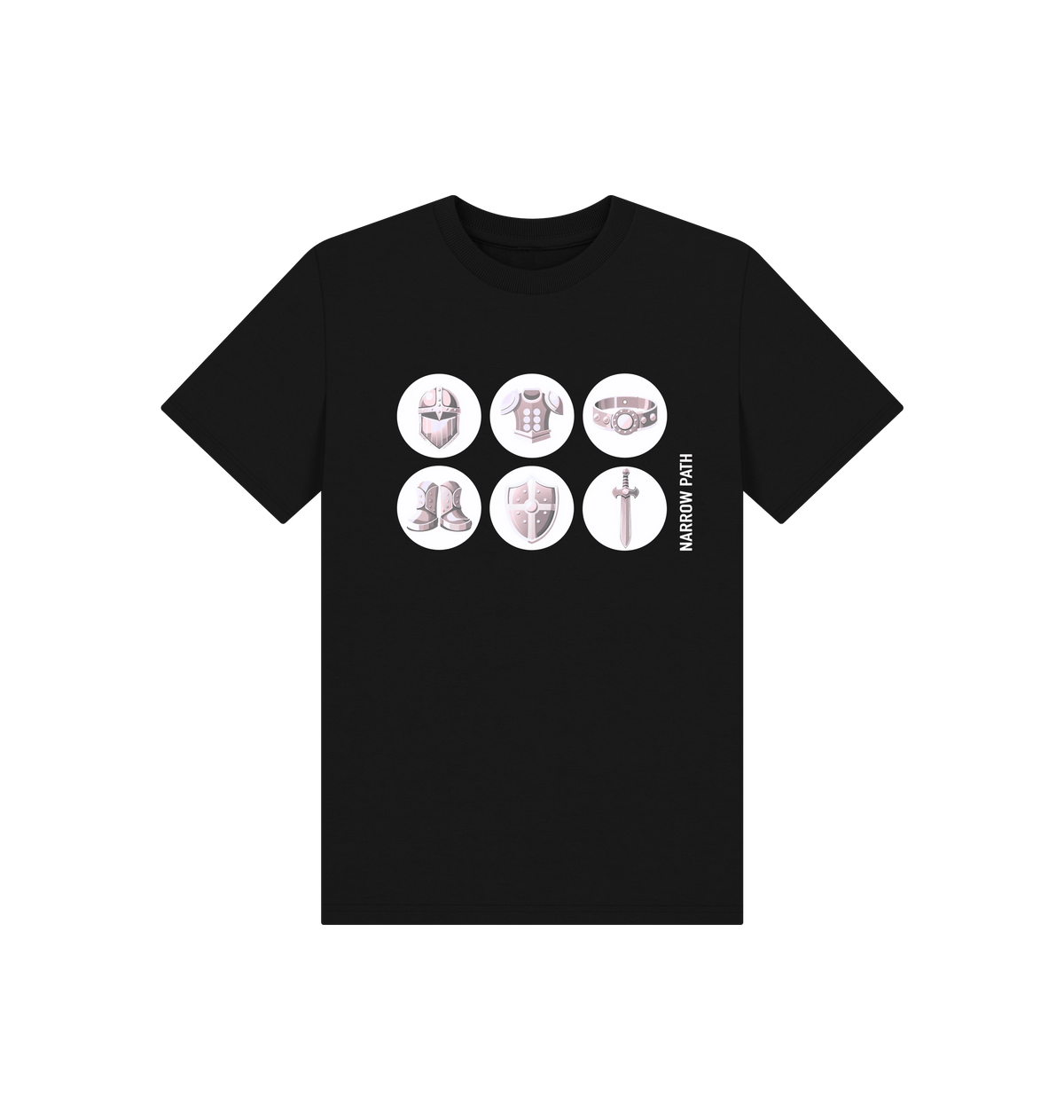 Black Printed Kids T-Shirt Front