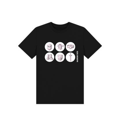 Black Printed Kids T-Shirt Front
