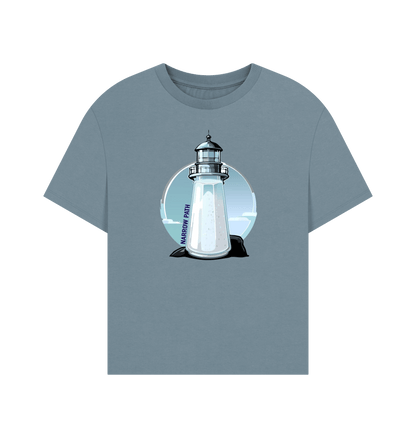 Stone Blue Printed T-shirt Front