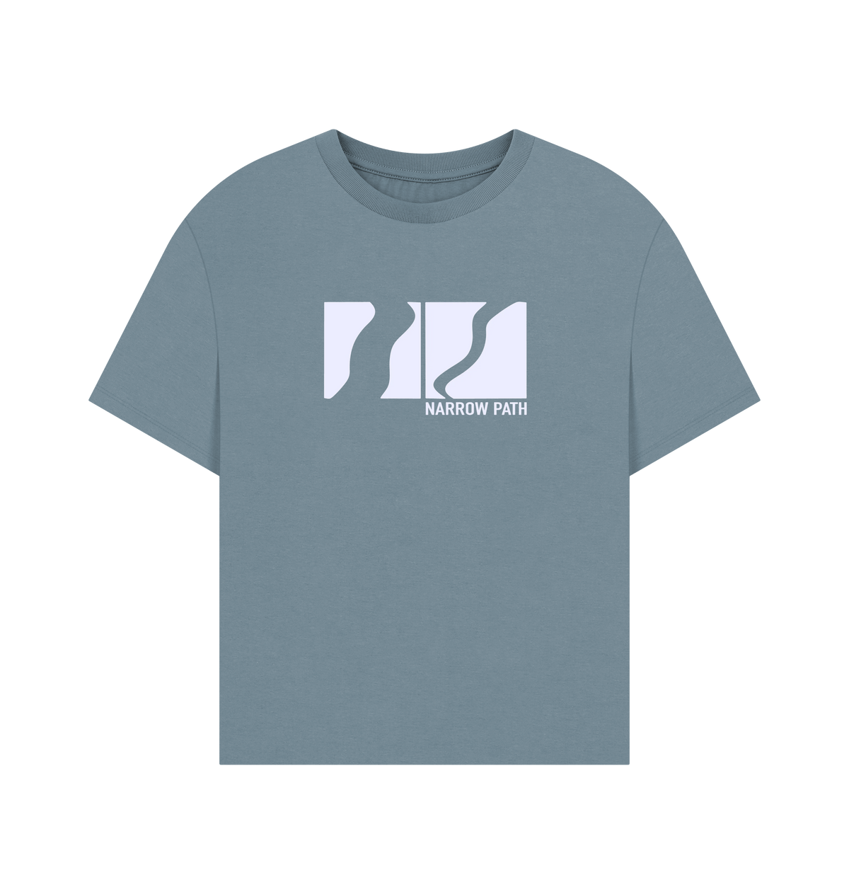 Stone Blue Printed T-shirt Front