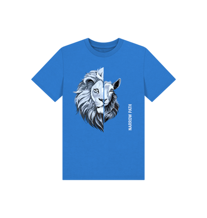 Bright Blue Printed Kids T-Shirt Front