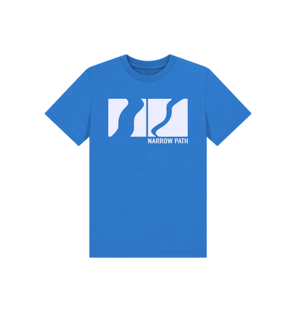 Bright Blue Printed Kids T-Shirt Front