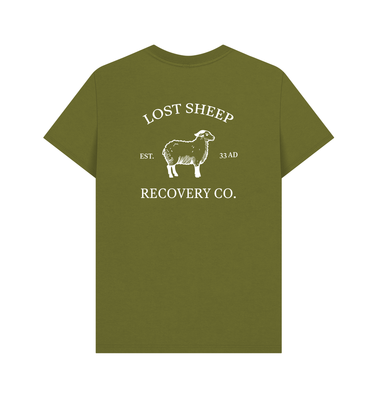 Moss Green Printed T-shirt Back