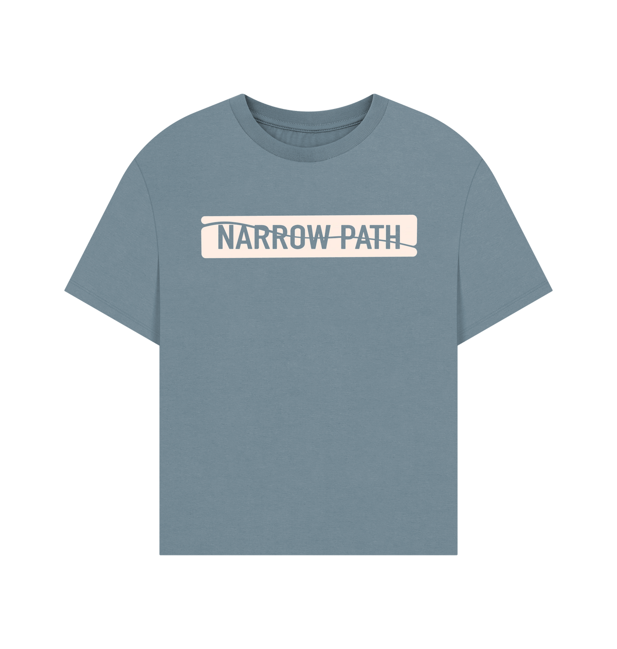 Stone Blue Printed T-shirt Front
