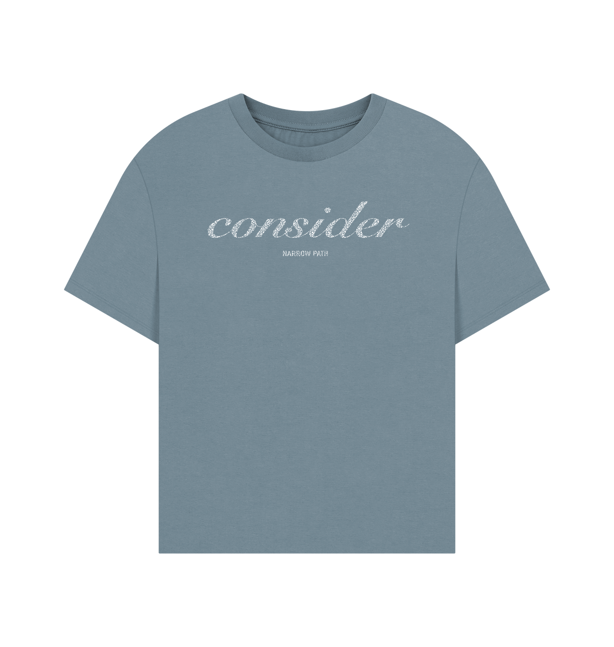 Stone Blue Printed T-shirt Front