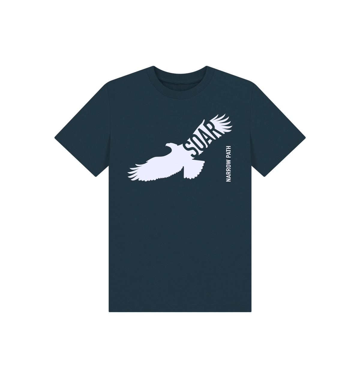 Denim Blue Printed Kids T-Shirt Front