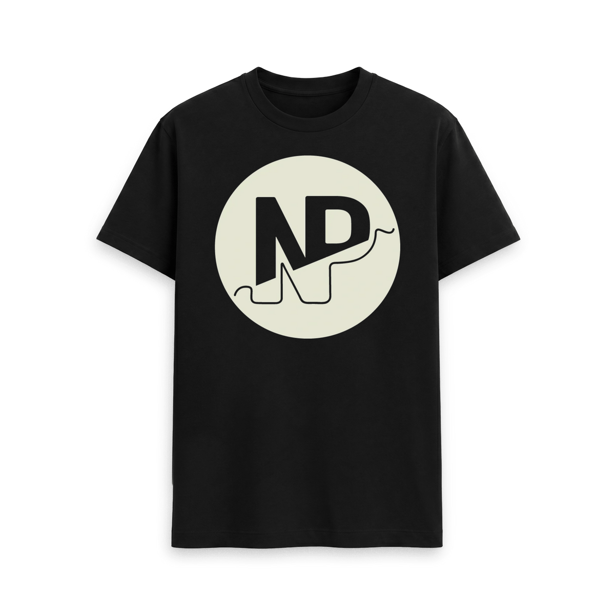 Black Printed T-shirt Front