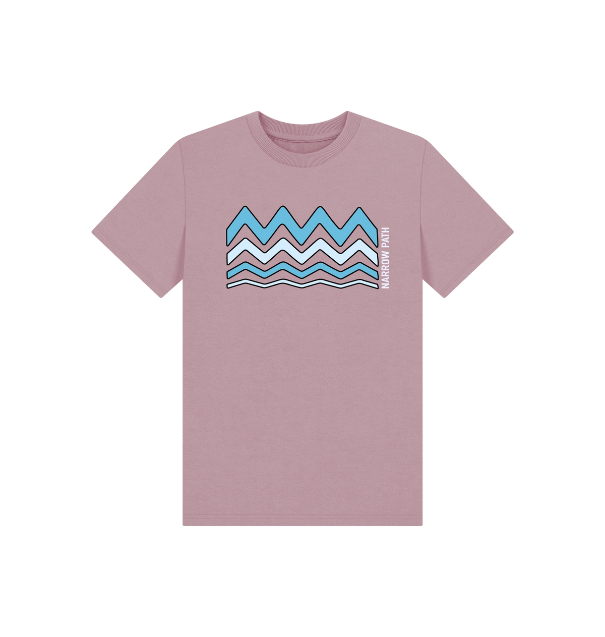 Mauve Printed Kids T-Shirt Front