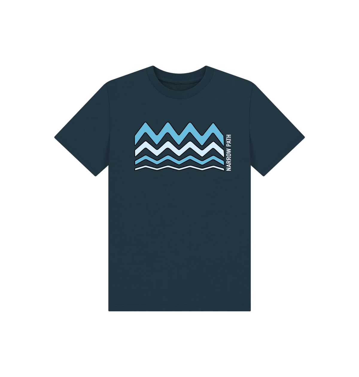 Denim Blue Printed Kids T-Shirt Front