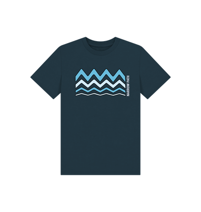 Denim Blue Printed Kids T-Shirt Front