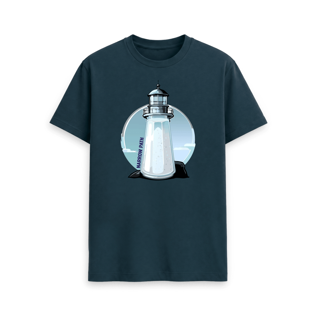 Denim Blue Printed T-shirt Front