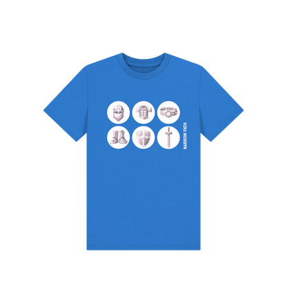 Bright Blue Printed Kids T-Shirt Front