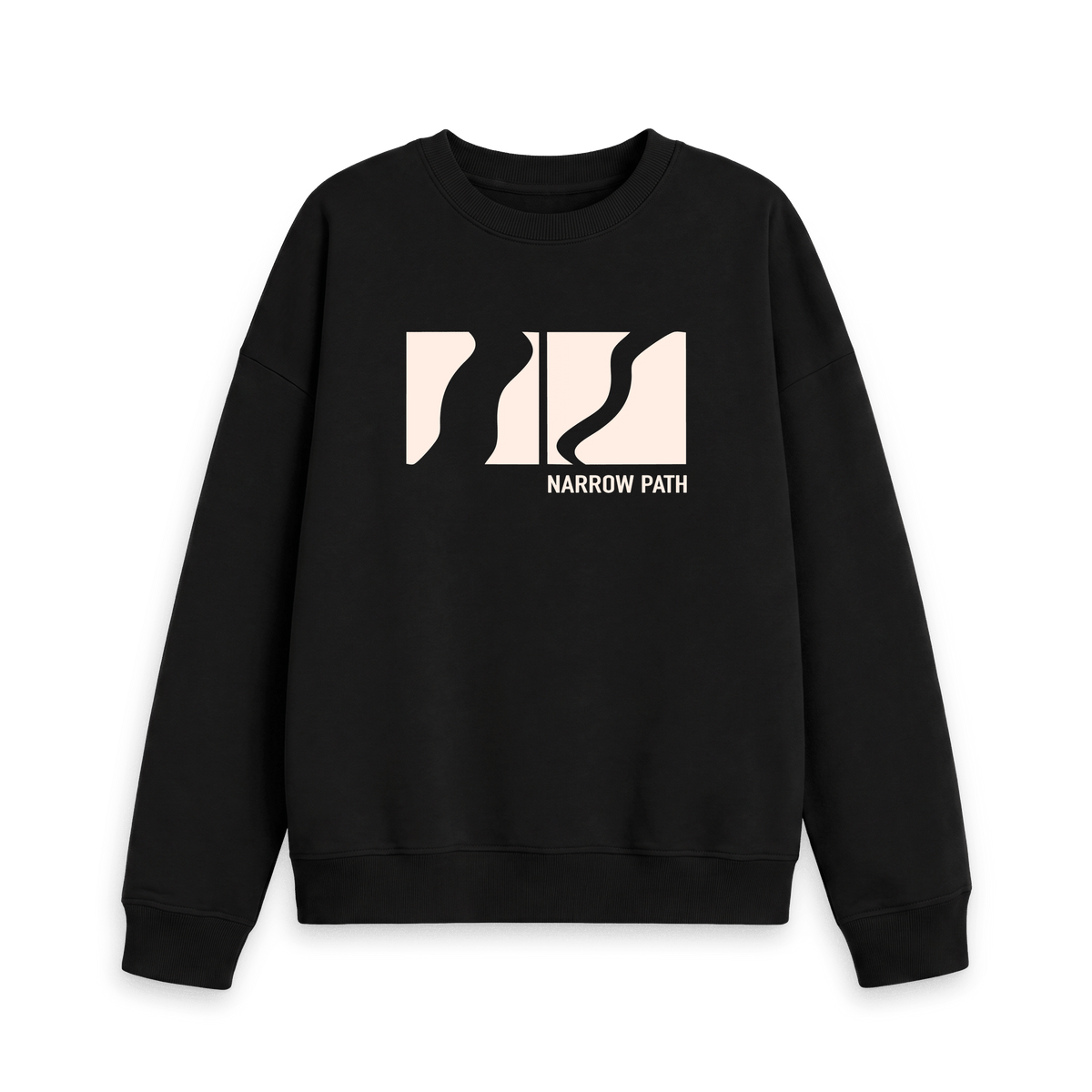 Black Printed Sweater Front