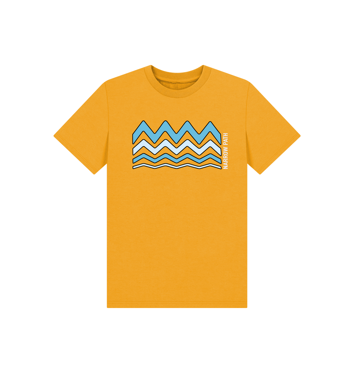 Mustard Printed Kids T-Shirt Front