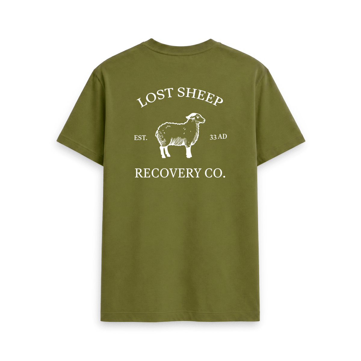 Moss Green Printed T-shirt Back