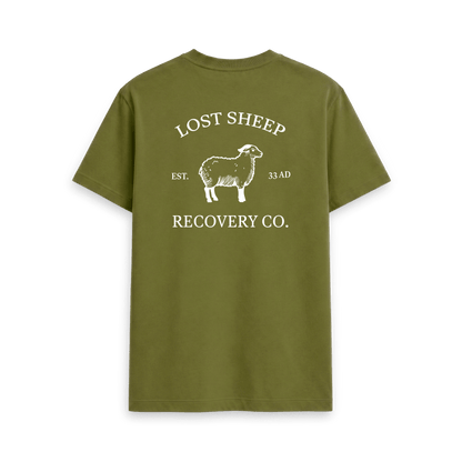 Moss Green Printed T-shirt Back