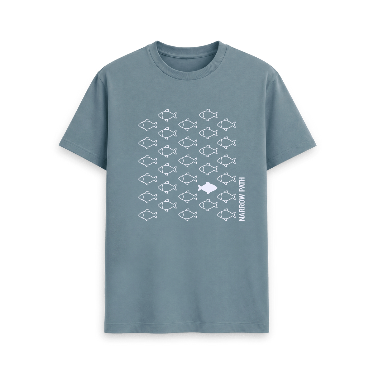 Stone Blue Printed T-shirt Front