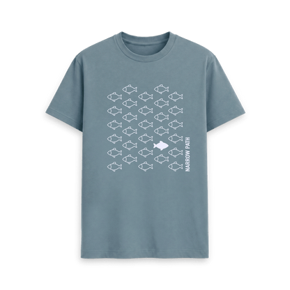 Stone Blue Printed T-shirt Front