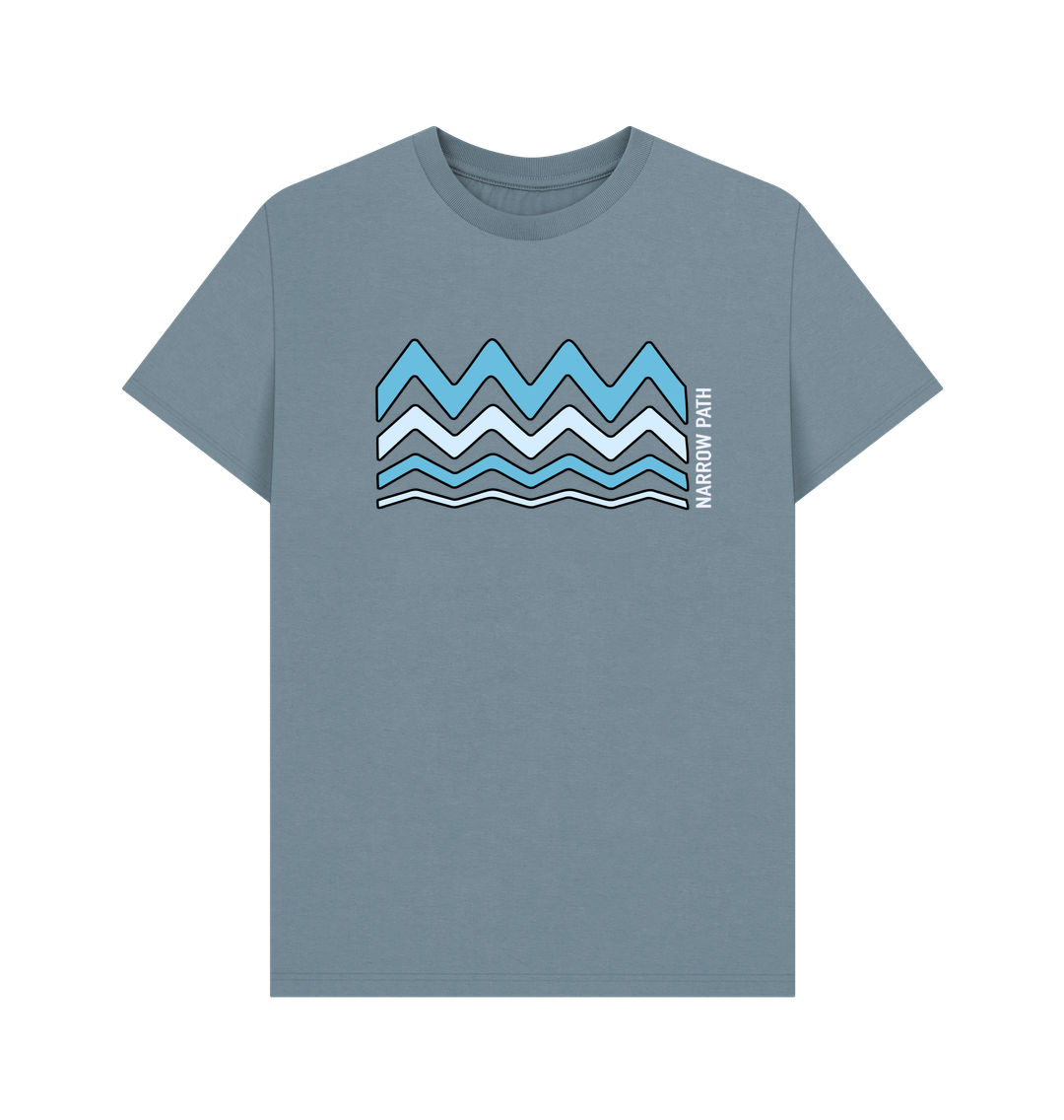 Stone Blue Printed T-shirt Front