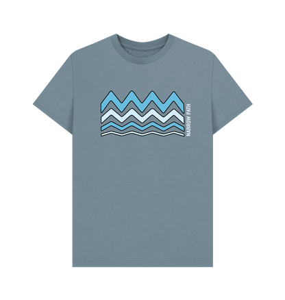 Stone Blue Printed T-shirt Front