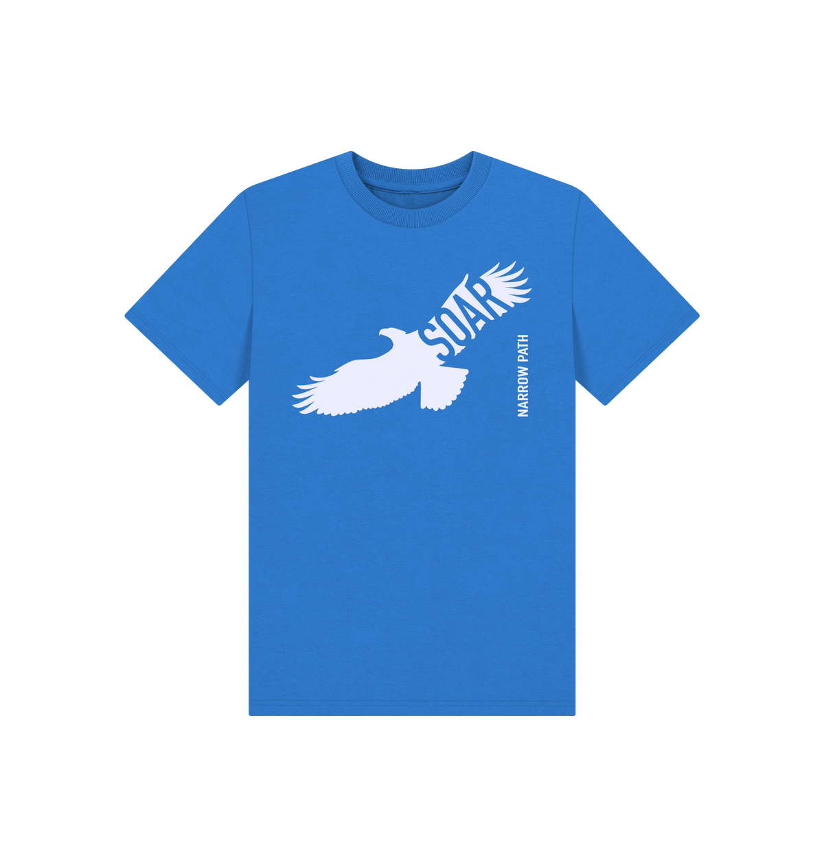 Bright Blue Printed Kids T-Shirt Front