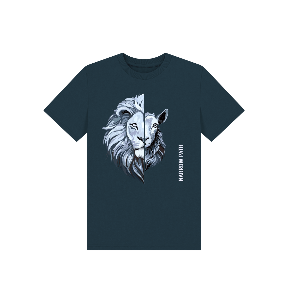 Denim Blue Printed Kids T-Shirt Front