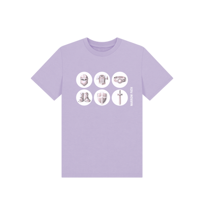 Soft Lilac Printed Kids T-Shirt Front
