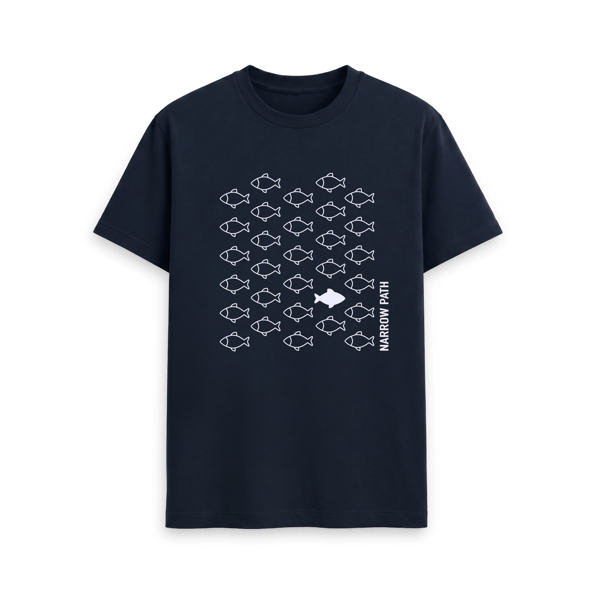 Navy Blue Printed T-shirt Front