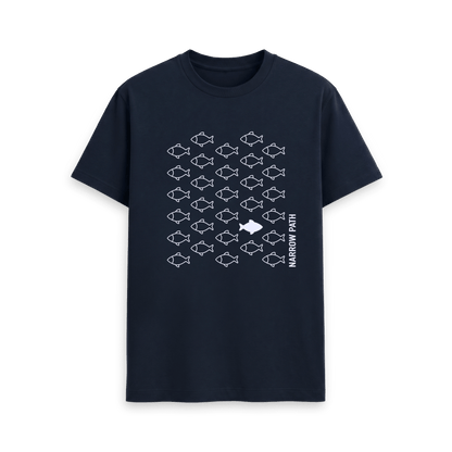 Navy Blue Printed T-shirt Front