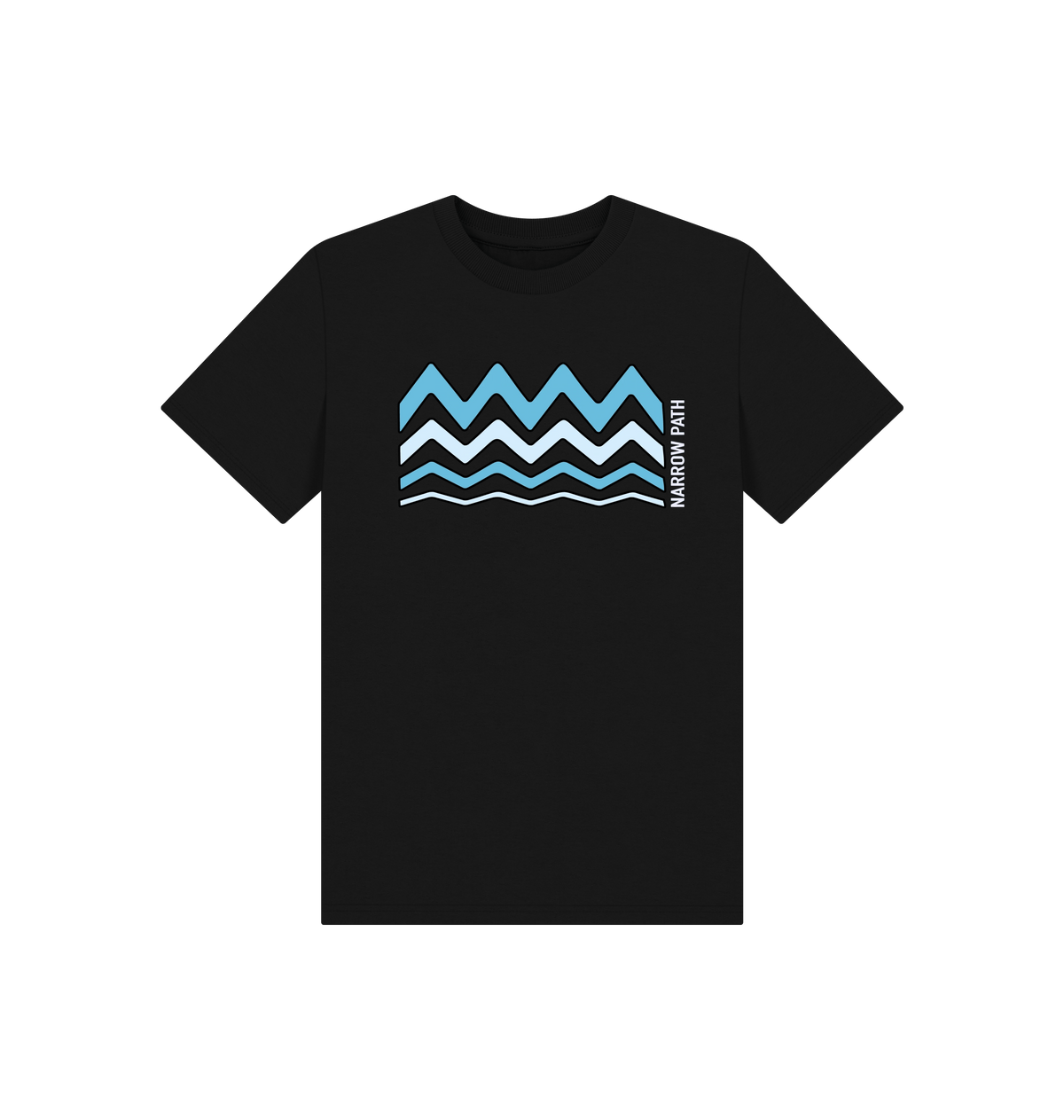 Black Printed Kids T-Shirt Front